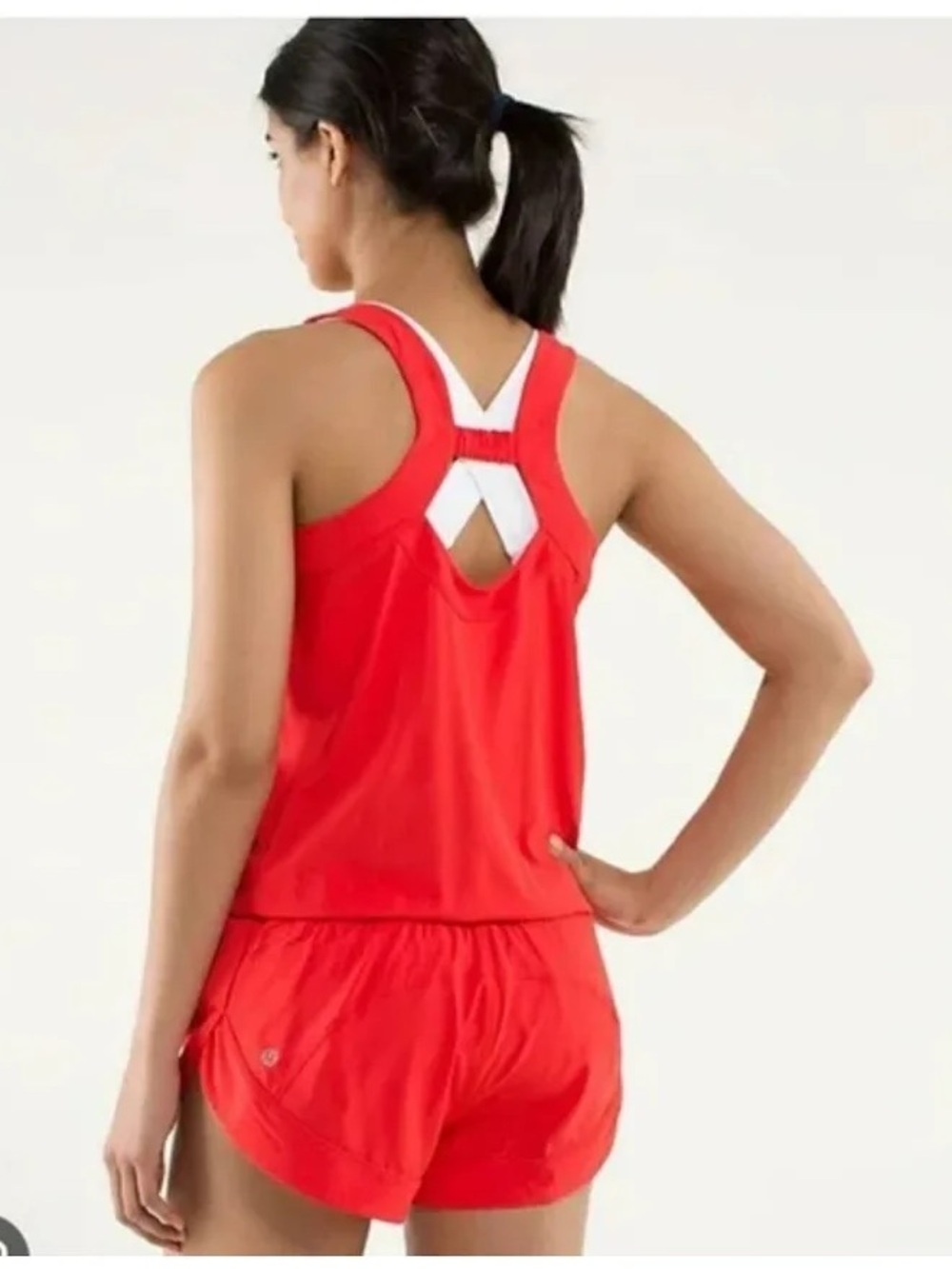 Lululemon Speedy Runsie Red Orange Romper, Size 4, Excellent Condition
